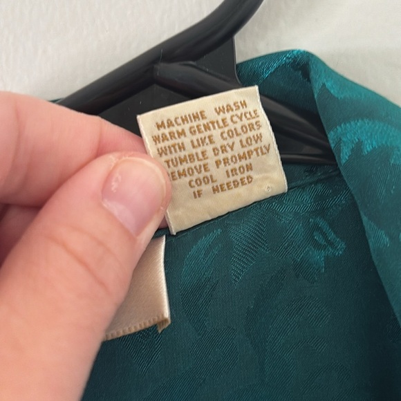 Vintage Victoria’s Secret Teal Button Down Night Shirt - M/L - Picture 7 of 8
